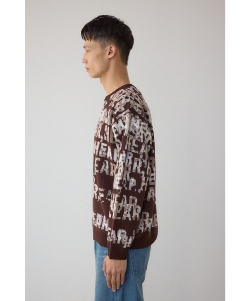 AZUL by moussy(アズールバイマウジー)の「総ロゴペイントニットトップス(ニット/セーター・メンズ・ブラウン系その他/ブルー系その他3/ブラック系その他・MEDIUM/LARGE)」の20枚目の写真
