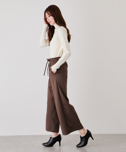 Jayro(ジャイロ)の「カットツイル裏起毛ワイドパンツ(その他パンツ・レディース・ブラック/ダークブラウン/キャメル・M)」の15枚目の写真