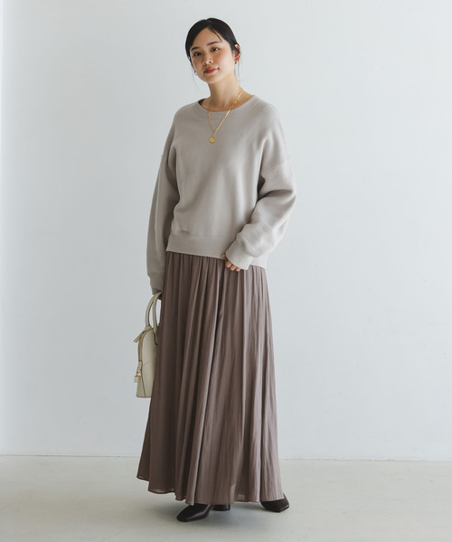 Noble（ノーブル）の「割線シフォンギャザースカート（スカート・レディース・ホワイト/チャコールグレー/サックスブルー・FREE）」の7枚目の写真