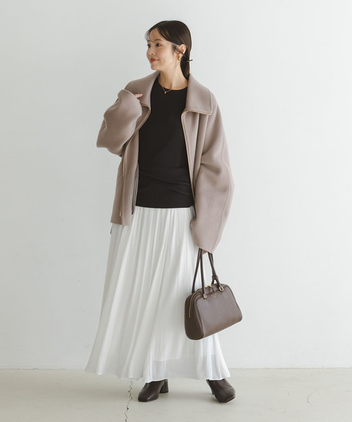 Noble（ノーブル）の「割線シフォンギャザースカート（スカート・レディース・ホワイト/チャコールグレー/サックスブルー・FREE）」の18枚目の写真