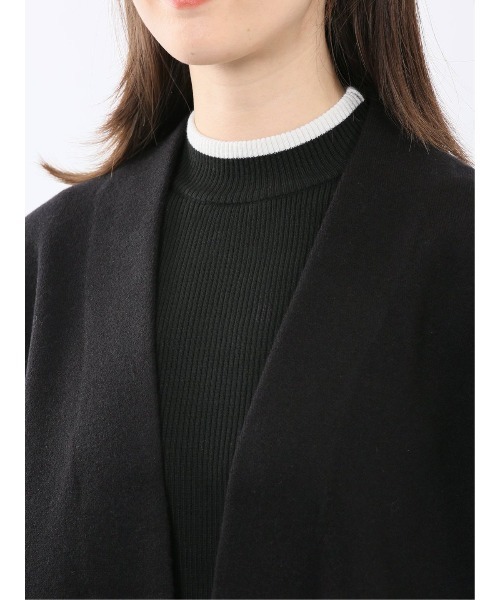 m.f.editorial（エムエフエディトリアル）の「【ストレッチ ウォッシャブル ニットアウター】トッパーニットコーディガン（カーディガン/ボレロ・レディース・ブラウン/ブラック・MEDIUM）」の9枚目の写真