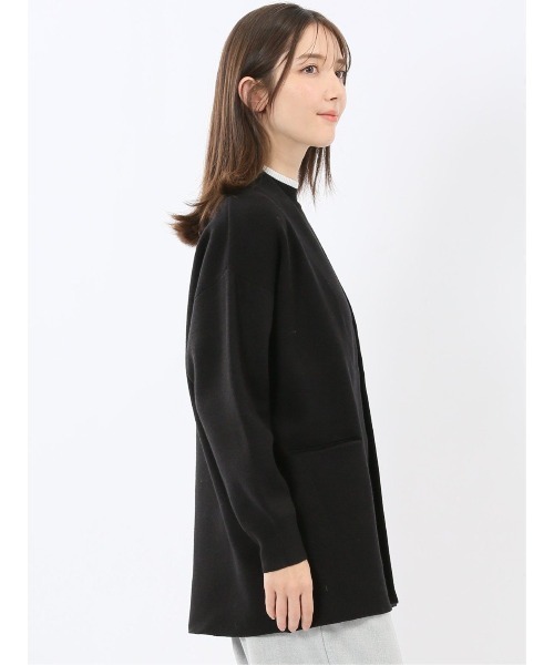 m.f.editorial（エムエフエディトリアル）の「【ストレッチ ウォッシャブル ニットアウター】トッパーニットコーディガン（カーディガン/ボレロ・レディース・ブラウン/ブラック・MEDIUM）」の14枚目の写真