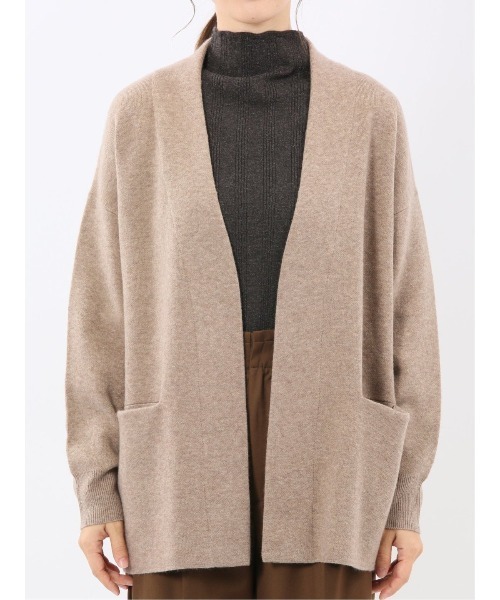 m.f.editorial（エムエフエディトリアル）の「【ストレッチ ウォッシャブル ニットアウター】トッパーニットコーディガン（カーディガン/ボレロ・レディース・ブラウン/ブラック・MEDIUM）」の16枚目の写真