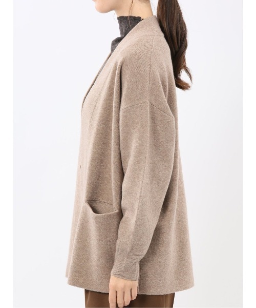 m.f.editorial（エムエフエディトリアル）の「【ストレッチ ウォッシャブル ニットアウター】トッパーニットコーディガン（カーディガン/ボレロ・レディース・ブラウン/ブラック・MEDIUM）」の17枚目の写真