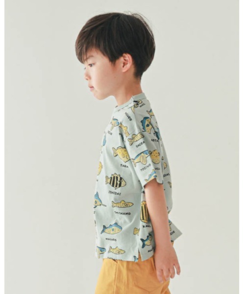 nicohrat（ニコフラート）の「ニコフラート いろんな魚Ｔシャツ（Tシャツ/カットソー・キッズ・ラベンダー/アイボリー/サックスブルー・130cm/140cm/100cm/110cm/120cm/90cm）」の8枚目の写真