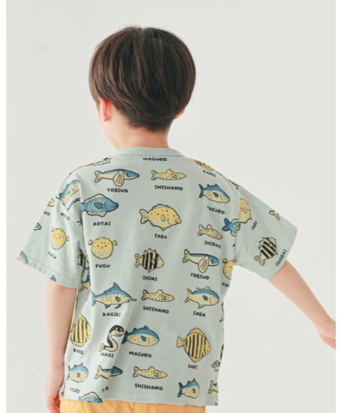 nicohrat（ニコフラート）の「ニコフラート いろんな魚Ｔシャツ（Tシャツ/カットソー・キッズ・ラベンダー/アイボリー/サックスブルー・130cm/140cm/100cm/110cm/120cm/90cm）」の10枚目の写真
