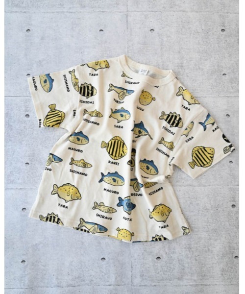 nicohrat（ニコフラート）の「ニコフラート いろんな魚Ｔシャツ（Tシャツ/カットソー・キッズ・ラベンダー/アイボリー/サックスブルー・130cm/140cm/100cm/110cm/120cm/90cm）」の15枚目の写真