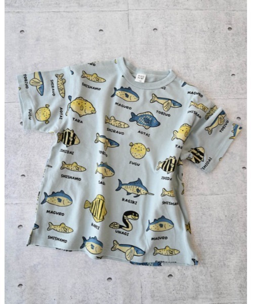 nicohrat（ニコフラート）の「ニコフラート いろんな魚Ｔシャツ（Tシャツ/カットソー・キッズ・ラベンダー/アイボリー/サックスブルー・130cm/140cm/100cm/110cm/120cm/90cm）」の17枚目の写真