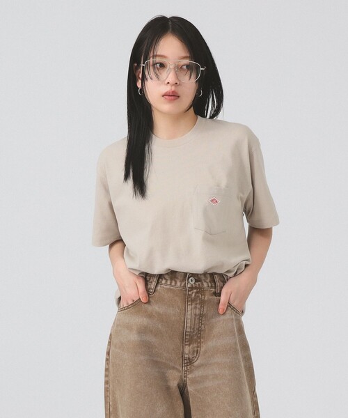 Ray BEAMS(レイビームス)の「DANTON / ソリッド ポケット Tシャツ(Tシャツ/カットソー・レディース・ネイビー/オレンジ/ホワイト/グレー・SMALL/MEDIUM)」の2枚目の写真