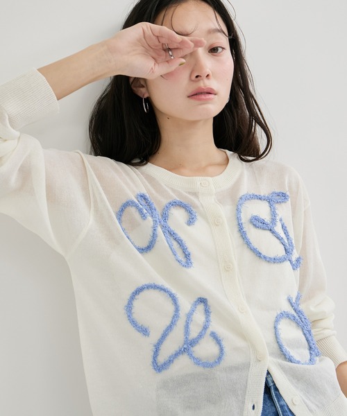 新品未使用✨シースルー刺繍カーディガン　フリーサイズ 新色追加】コード刺繍シアーカーディガン（カーディガン/ボレロ）｜LE