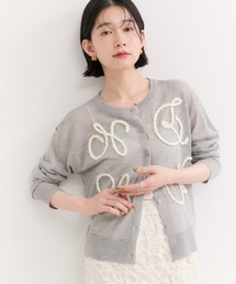 【新色追加】コード刺繍シアーカーディガン