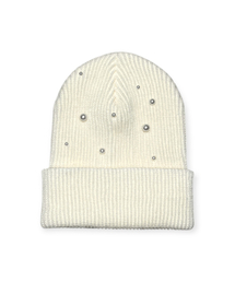BORN SLIPPY（ボーンスリッピー）の「Stardust Rib Knit Beanie (Ivory)（ニットキャップ/ビーニー）」