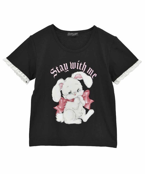 Candy Stripper（キャンディストリッパー）の「STAY WITH ME BABY Tシャツ（Tシャツ/カットソー・レディース・ピンク/オフホワイト/ブラック・FREE）」の2枚目の写真