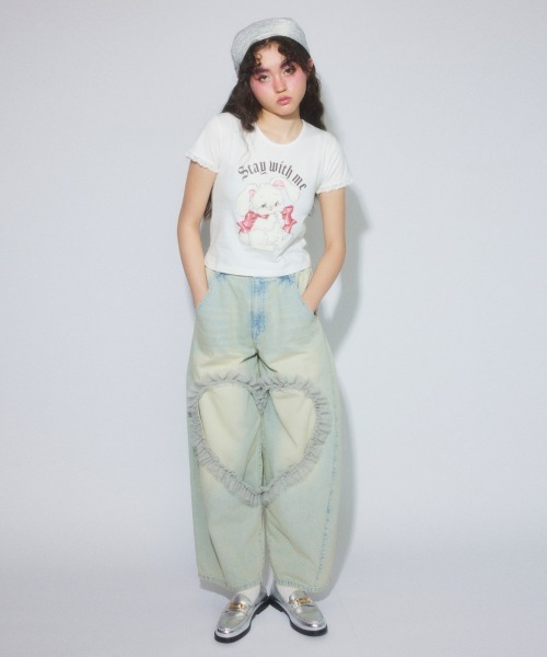 Candy Stripper（キャンディストリッパー）の「STAY WITH ME BABY Tシャツ（Tシャツ/カットソー・レディース・ピンク/オフホワイト/ブラック・FREE）」の7枚目の写真