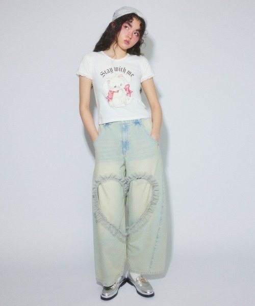 Candy Stripper（キャンディストリッパー）の「STAY WITH ME BABY Tシャツ（Tシャツ/カットソー・レディース・ピンク/オフホワイト/ブラック・FREE）」の8枚目の写真