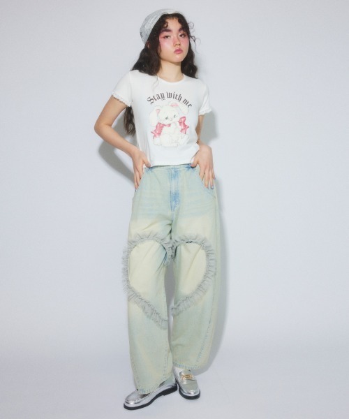 Candy Stripper（キャンディストリッパー）の「STAY WITH ME BABY Tシャツ（Tシャツ/カットソー・レディース・ピンク/オフホワイト/ブラック・FREE）」の9枚目の写真