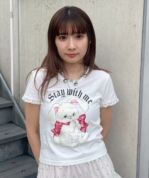 Candy Stripper（キャンディストリッパー）の「STAY WITH ME BABY Tシャツ（Tシャツ/カットソー・レディース・ピンク/オフホワイト/ブラック・FREE）」の10枚目の写真