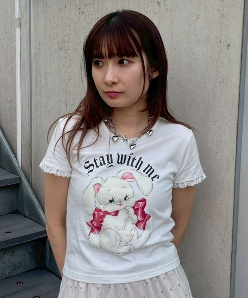 Candy Stripper（キャンディストリッパー）の「STAY WITH ME BABY Tシャツ（Tシャツ/カットソー・レディース・ピンク/オフホワイト/ブラック・FREE）」の11枚目の写真