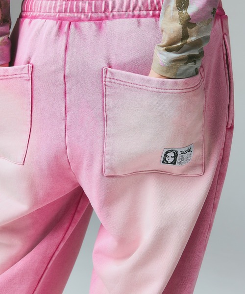 X-girl(エックスガール)の「FACE LABEL WASHED SWEATPANTS(スウェットパンツ・レディース・ブラック/ライトブルー/ピンク・S/M)」の8枚目の写真