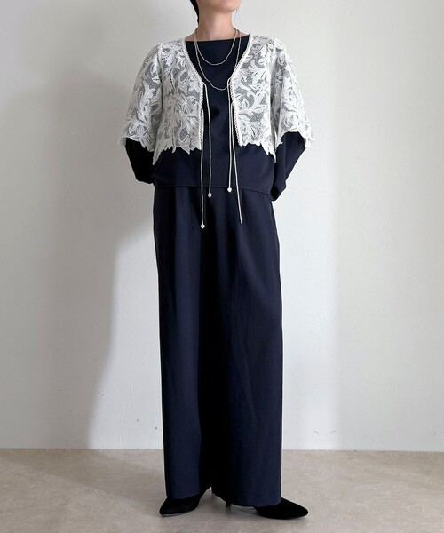 fredy emue(フレディエミュ)の「【セットアップ対応】パウダリーツイルイージーセミワイドパンツ(その他パンツ・レディース・ブラック/ベージュ/ネイビー・38/36)」の12枚目の写真