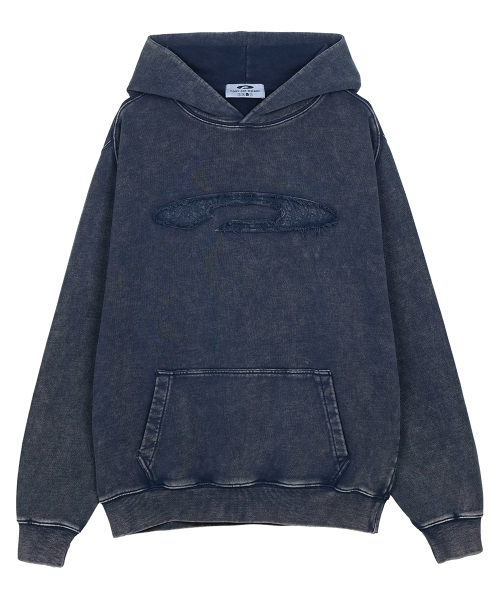 FDR（エフディーアール）の「Pigment Washed Denim Applique Hoodie Navy（パーカー・メンズ・その他・LARGE/MEDIUM/SMALL）」の2枚目の写真