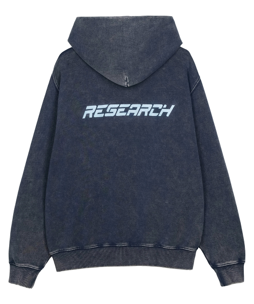 FDR（エフディーアール）の「Pigment Washed Denim Applique Hoodie Navy（パーカー・メンズ・その他・LARGE/MEDIUM/SMALL）」の3枚目の写真
