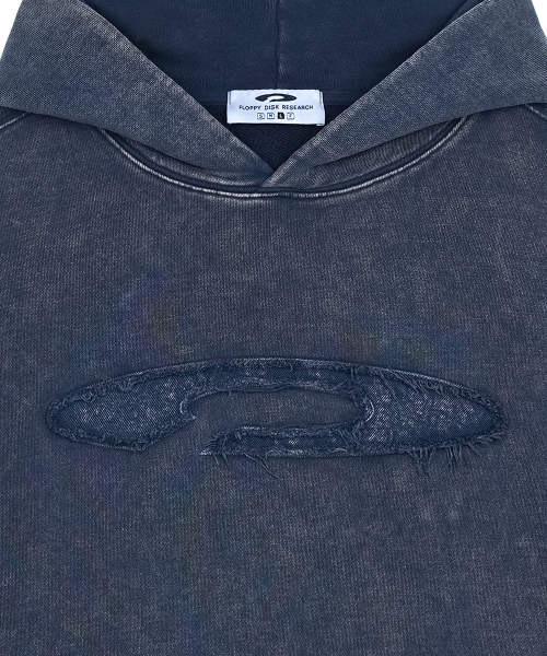 FDR（エフディーアール）の「Pigment Washed Denim Applique Hoodie Navy（パーカー・メンズ・その他・LARGE/MEDIUM/SMALL）」の4枚目の写真