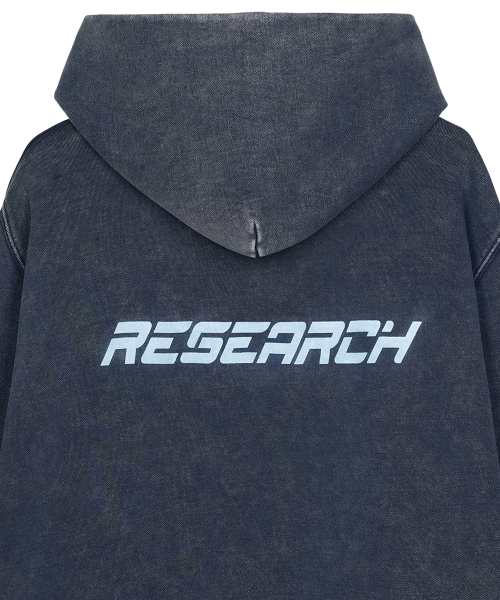 FDR（エフディーアール）の「Pigment Washed Denim Applique Hoodie Navy（パーカー・メンズ・その他・LARGE/MEDIUM/SMALL）」の6枚目の写真