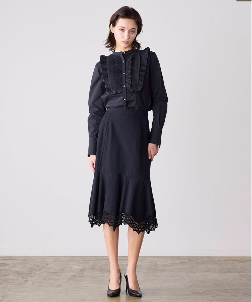 Marilyn Moon（マリリンムーン）の「tuck pleats jabot blouse（シャツ/ブラウス・レディース・ホワイト/ベージュ/ブラック・FREE）」の6枚目の写真