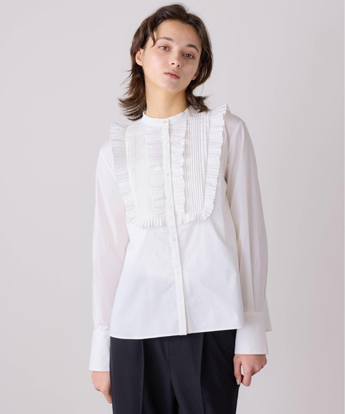 Marilyn Moon（マリリンムーン）の「tuck pleats jabot blouse（シャツ/ブラウス・レディース・ホワイト/ベージュ/ブラック・FREE）」の8枚目の写真