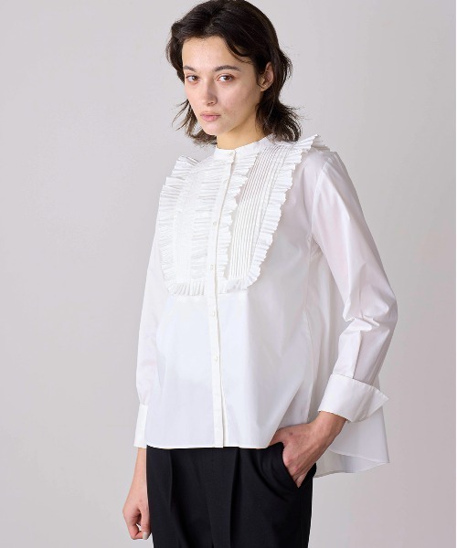 Marilyn Moon（マリリンムーン）の「tuck pleats jabot blouse（シャツ/ブラウス・レディース・ホワイト/ベージュ/ブラック・FREE）」の11枚目の写真