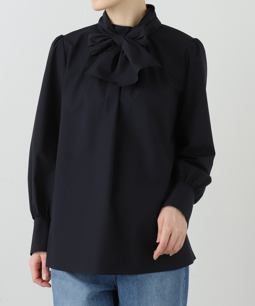 La TOTALITE(ラトータリテ)の「【洗える】ボータイ2WAYブラウス(シャツ/ブラウス・レディース・ネイビー/ホワイト・FREE)」の14枚目の写真