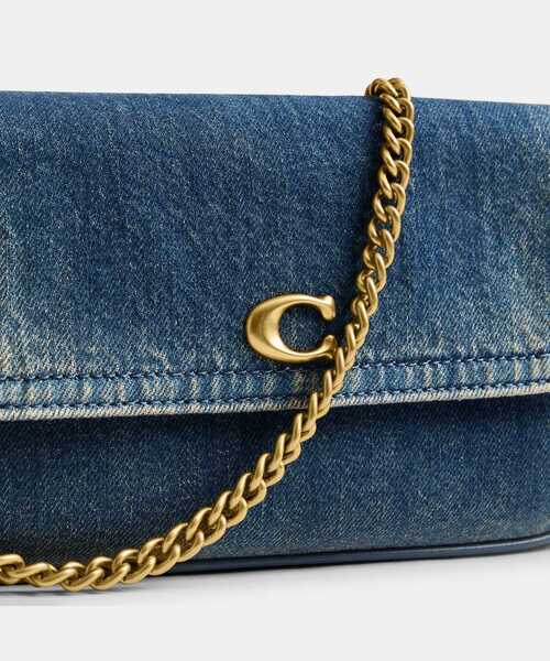 COACH(コーチ)の「ブルック フラップ チェーン バッグ・ラブド デニム(ショルダーバッグ・レディース・ブルー系その他・ONE)」の2枚目の写真