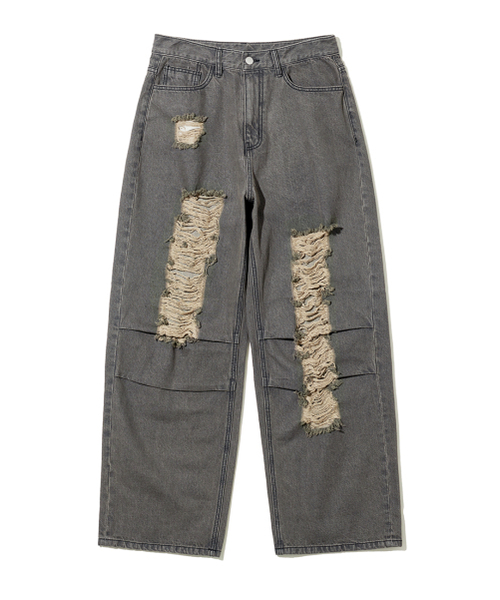 Big Unionの「TEAR DENIM PANTS / BLACK(デニムパンツ・レディース・その他・LARGE/SMALL/X-SMALL)」の1枚目の写真