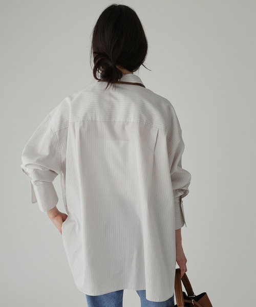 BABYLONE（バビロン）の「コットンオーバーシャツ（シャツ/ブラウス・レディース・サックスブルー/ベージュ/ピンク/ホワイト・フリー）」の10枚目の写真