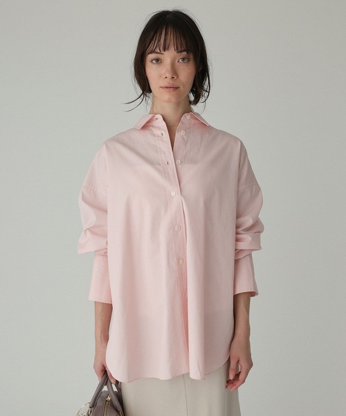 BABYLONE（バビロン）の「コットンオーバーシャツ（シャツ/ブラウス・レディース・サックスブルー/ベージュ/ピンク/ホワイト・フリー）」の14枚目の写真
