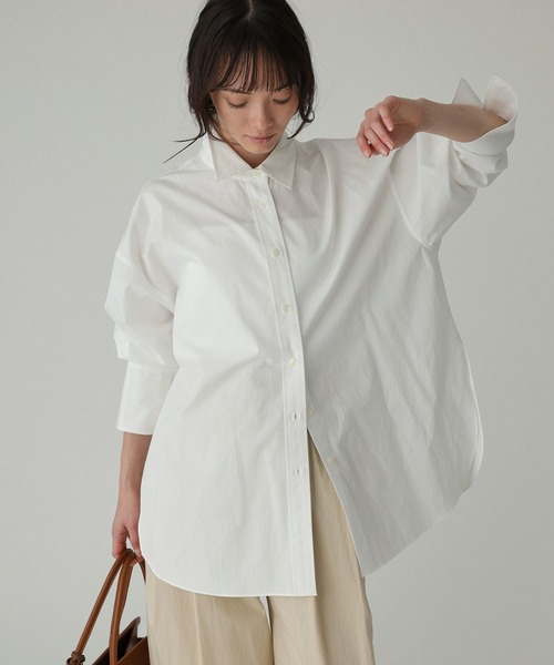 BABYLONE（バビロン）の「コットンオーバーシャツ（シャツ/ブラウス・レディース・サックスブルー/ベージュ/ピンク/ホワイト・フリー）」の15枚目の写真