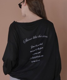 バックプリント2WAYワンショルシアーTシャツ