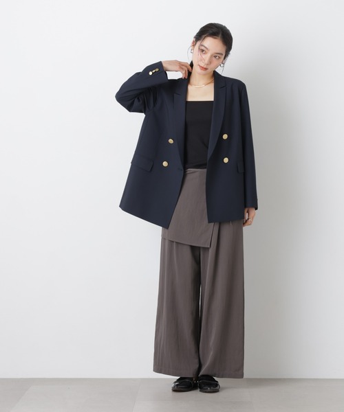 NANO universe（ナノユニバース）の「トロストレッチダブルジャケット(セットアップ可)（テーラードジャケット・レディース・その他1/ダークネイビー・M/S）」の9枚目の写真