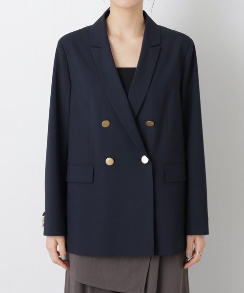 NANO universe（ナノユニバース）の「トロストレッチダブルジャケット(セットアップ可)（テーラードジャケット・レディース・その他1/ダークネイビー・M/S）」の19枚目の写真