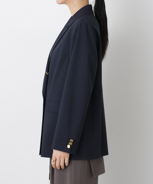 NANO universe（ナノユニバース）の「トロストレッチダブルジャケット(セットアップ可)（テーラードジャケット・レディース・その他1/ダークネイビー・M/S）」の20枚目の写真