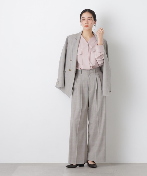 NANO universe（ナノユニバース）の「トロストレッチダブルジャケット(セットアップ可)（テーラードジャケット・レディース・その他1/ダークネイビー・M/S）」の17枚目の写真