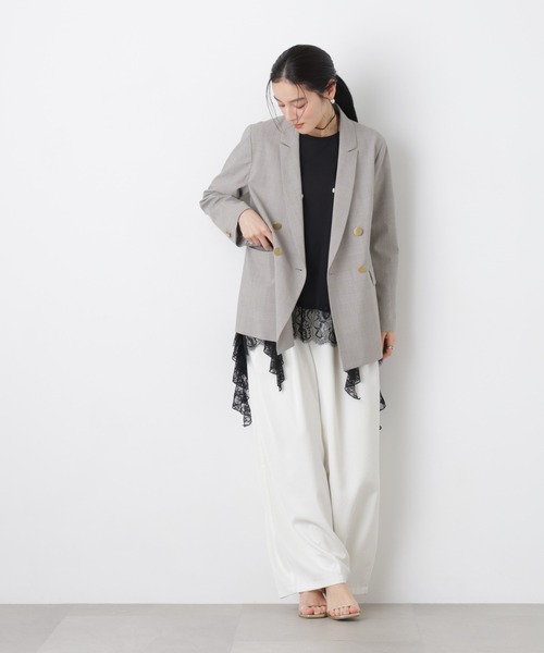 NANO universe（ナノユニバース）の「トロストレッチダブルジャケット(セットアップ可)（テーラードジャケット・レディース・その他1/ダークネイビー・M/S）」の13枚目の写真