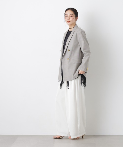 NANO universe（ナノユニバース）の「トロストレッチダブルジャケット(セットアップ可)（テーラードジャケット・レディース・その他1/ダークネイビー・M/S）」の14枚目の写真