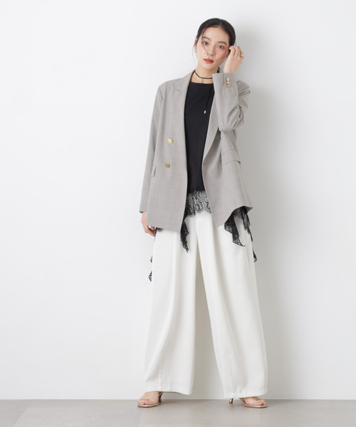 NANO universe（ナノユニバース）の「トロストレッチダブルジャケット(セットアップ可)（テーラードジャケット・レディース・その他1/ダークネイビー・M/S）」の16枚目の写真