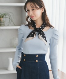 31 Sons de mode | 2026春夏新作 スカーフ付きスクエアニット(ニット/セーター)