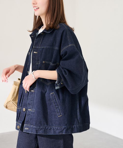 FRAMeWORK(フレームワーク)の「≪追加≫エクストララージデニムジャケット 2(デニムジャケット・レディース・グレー/ネイビー・FREE)」の19枚目の写真