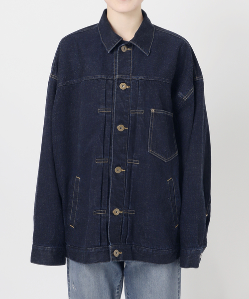 FRAMeWORK(フレームワーク)の「≪追加≫エクストララージデニムジャケット 2(デニムジャケット・レディース・グレー/ネイビー・FREE)」の6枚目の写真