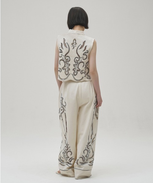 TODAYFUL(トゥデイフル)の「Cut Lace Twill Pants(デニムパンツ・レディース・キナリ/ブラック・38inch/36inch)」の5枚目の写真