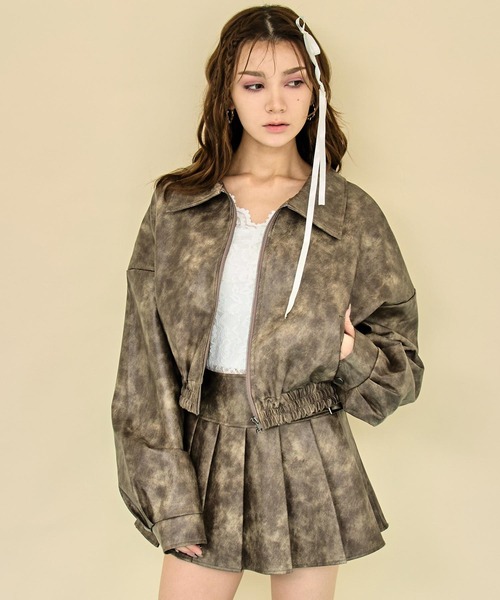 ANAP(アナップ)の「vintage加工 フェイクレザー プリーツ ミニ スカート(スカート・レディース・ブラウン/ブラック・S/M)」の12枚目の写真